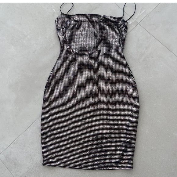 Windsor Gold Glitter Sequin Mini Dress size Small - Picture 4 of 7